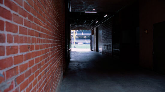 Tunnel to a baseball stadium