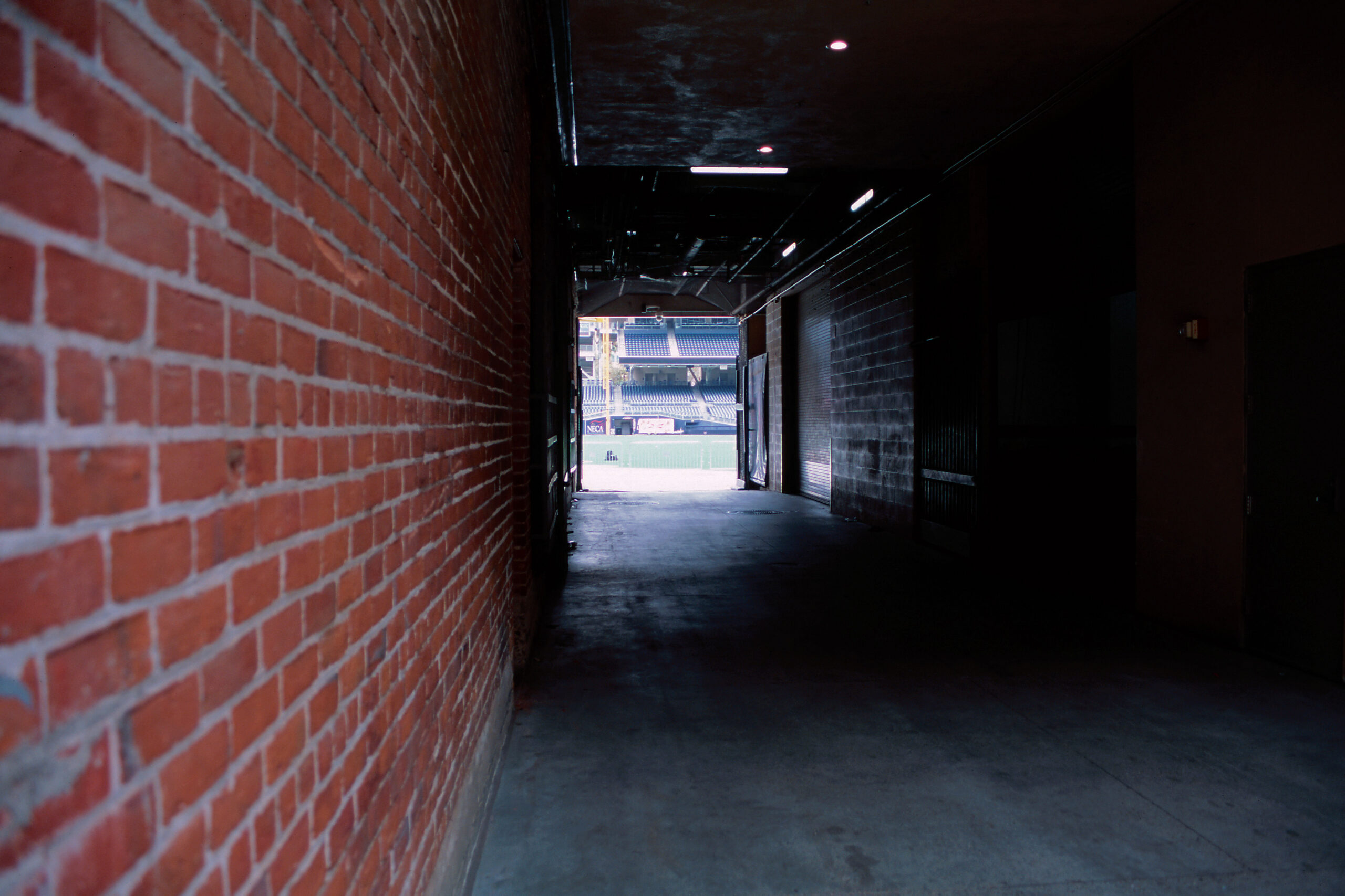 Tunnel to a baseball stadium